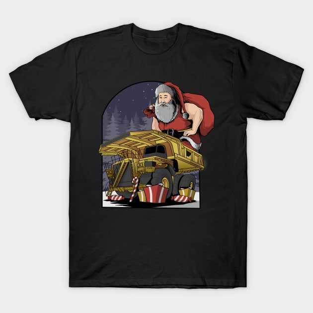 Dump Truck Santa Claus T-Shirt by damnoverload